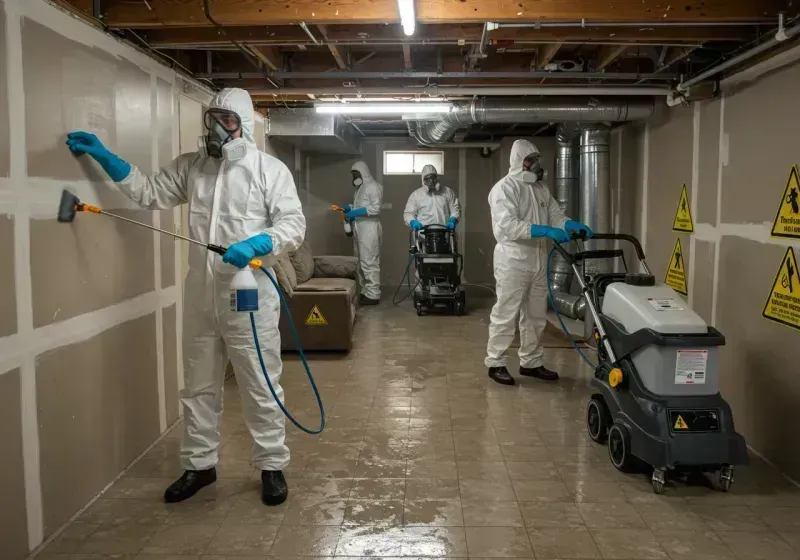 Basement Moisture Removal and Structural Drying process in Durant, OK